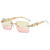 Sunglasses Hip Hop Shades Rimless Diamond Cut square