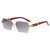 Sunglasses Hip Hop Shades Rimless Diamond Cut square