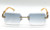 Sunglasses Hip Hop Shades Rimless Diamond Cut square