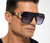 men's sunglasses, square sunglasses, black sunglasses, gold accent sunglasses, fashion sunglasses, designer sunglasses, statement sunglasses, modern sunglasses, stylish sunglasses, sun protection, eyewear, mens accessories
