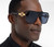 men's sunglasses, square sunglasses, black sunglasses, gold accent sunglasses, fashion sunglasses, designer sunglasses, statement sunglasses, modern sunglasses, stylish sunglasses, sun protection, eyewear, mens accessories