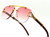 Men Sunglasses Rimless Square  Lion Hip Hop Shades