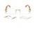 Men's  Sophisticated Gold Black Lens Square Rimless Eye Glasses Gafas Lentes
