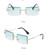 Men's Small Rectangular Sophisticated Gold Clear Black Brown Blue Burgundy Lens Square Rimless Eye Glasses