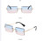 Men's Small Rectangular Sophisticated Gold Clear Black Brown Blue Burgundy Lens Square Rimless Eye Glasses