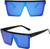 Fashion Oversize Flat Mirror Lens Square Large Men's Women's Miami Sunglasses Gafas Lentes De Moda Para Hombres Mujeres