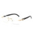Men's  Sophisticated Gold Black Clear Blue Lens Square Rimless Eye Glasses Gafas Lentes
