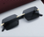Men's  Sophisticated Gold Black Clear Blue Lens Square Rimless Eye Glasses Gafas Lentes
