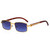 Vintage Mens Rectangle Retro Brown Gold Frame Elegant Fashion Hip Hop Sunglasses