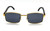 Vintage Mens Rectangle Retro Brown Gold Frame Elegant Fashion Hip Hop Sunglasses