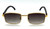 Vintage Mens Rectangle Retro Brown Gold Frame Elegant Fashion Hip Hop Sunglasses