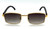 Vintage Mens Rectangle Retro Brown Gold Frame Elegant Fashion Hip Hop Sunglasses