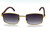 Vintage Mens Rectangle Retro Brown Gold Frame Elegant Fashion Hip Hop Sunglasses