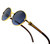 Vintage Mens Round Retro Black Brown Lens Designer Fashion Hip Hop Sunglasses