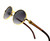 Vintage Mens Round Retro Black Brown Lens Designer Fashion Hip Hop Sunglasses