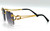 Rapper  Shades Frameless Sunglasses Fashion Designer Male Lentes Gafas Humbres Hip Hop Shades Elegant Rimless Gold Migos Quevo Rap