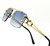 Rapper  Shades Frameless Sunglasses Fashion Designer Male Lentes Gafas Humbres Hip Hop Shades Elegant Rimless Gold Migos Quevo Rap