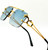 Rapper  Shades Frameless Sunglasses Fashion Designer Male Lentes Gafas Humbres Hip Hop Shades Elegant Rimless Gold Migos Quevo Rap