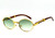 Women Wood Temple Gold Frame Oval Clear Lens Eye Glasses
