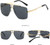Women SUNGLASSES DESIGNER OVERSIZE SQUARE RETRO GOLD FRAME WOMEN STYLE NEW