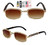 Hip-Hop Rapper Glasses Shades Wood Temple Square Rectangular Shape Metal Gold Frame Diamond Bling Rhinestones Ice Sunglasses Clear Glasses