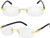 Women Classy Elegant Sophisticated Style Clear Lens Eye Glasses Gold Rimless Frame Gafas Lentes