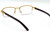 gold frame glasses, half rim eyeglasses, wood temple glasses, rectangular eyeglasses, men's eyeglasses, fashion glasses, stylish eyeglasses, gold and wood glasses, designer eyeglasses, mens accessories, eyewear, reading glasses, new eyeglasses