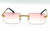 rimless sunglasses, gold frame sunglasses, pink lens sunglasses, UV400 sunglasses, fashion sunglasses, rectangle sunglasses, gradient lens, sun protection, eyewear, designer sunglasses, stylish sunglasses, summer accessories, rimless shades