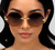 Fashion Gold Metal Frame Rimless Round Hip Hop Style Rapper Design Black Brown Lens Migos Buffs Rap Hip-hop Shades New Hot Sunglasses Gafs Lentes Para  Hombres