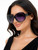 Keywords: oversized sunglasses, fashionable, gradient lenses, black frames, women's eyewear, statement sunglasses, trendy, sun protection, chic, stylish, large frame, modern, glamorous