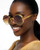 Women Fashion Metal Gold Round Buffs Designer Eyeglasses Frame Clear Brown Lens Glasses  Gafas Lentes