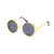 Men Clear Brown Black Eye Glasses Sunglasses Hip Hop Shades Migos Round Gold Thick Metal