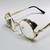 Men Clear Brown Black Eye Glasses Sunglasses Hip Hop Shades Migos Round Gold Thick Metal