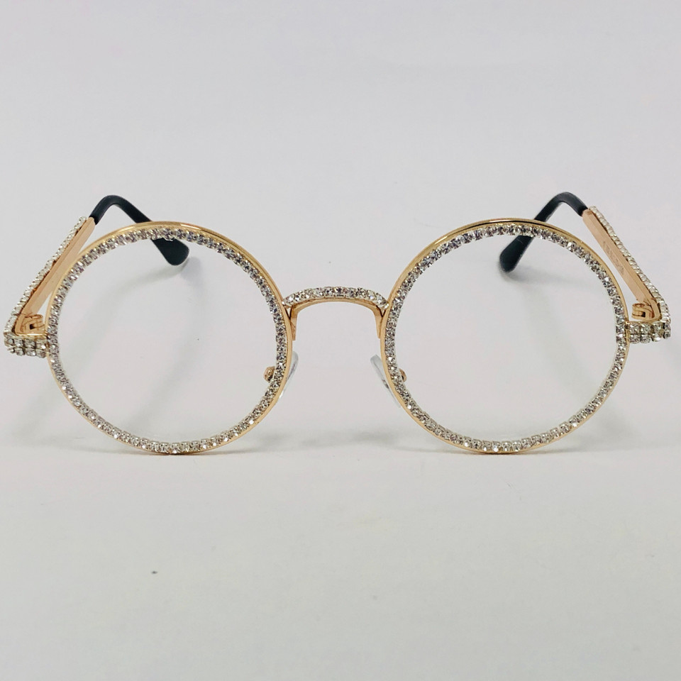 Alexander McQueen - Occhiale Da Sole Skull Jeweled Quadrati - Oro