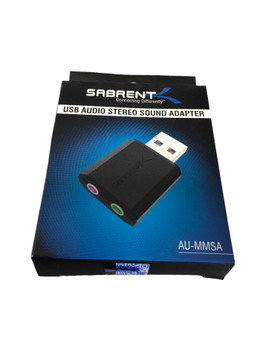 SABRENT USB External Audio Stereo Sound Adapter Windows, Mac Plug play AU-MMSA, NEW!