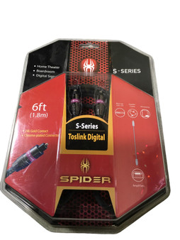 NEW! SPIDER S-Series Toslink Digital, S-DIGO-0006, 6ft. (1.8m), 24K GOLD Contact/ Chrome-Plated Connector