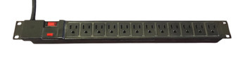 Black Box PDUBH12-S15-120V-R3 12-Outlet Rackmount PDU Power Strip, 120V, 12A|TESTED