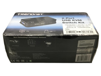 TRENDnet TK-207K 2-Port USB KVM Switch Kit with Cables Black, New!