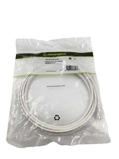 Ortronics TechChoice Category 6 Modular Patch Cord 10' White OR-SPCA610-09
