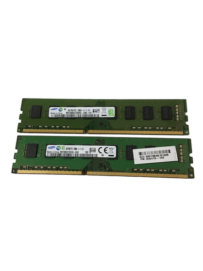 LOT OF 2 Samsung 8GB (2x4GB DDR3) M378B5273DH0 memory PC3-12800u 1600 MHz