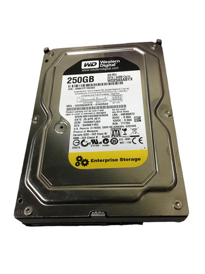 Western Digital WD2503ABYX-01WERA0 250GB Sata Hard Drive DCM: HHRNHTJAH