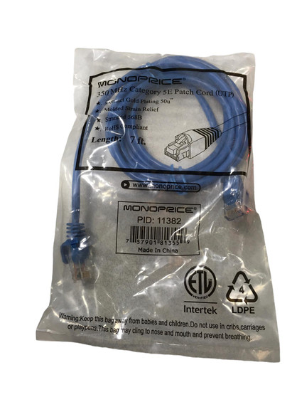 MONOPRICE 11382 7ft. 350 MHz Category 5E Patch Cord (UTP)