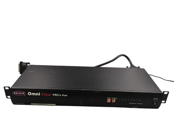 BELKIN Omni View PRO Switch Box 8-Port F1D108-OSD KVM PS/2 VGA Power on as is''
