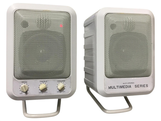 HI-FI Stereo Multimedia Series speakers PC Computer - Vintage "Tested"