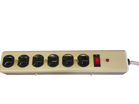 6-Outlet Surge Protector 125V 15A | Model 186SS  Metal Power Strip | Taiwan 6-Outlet Surge Protector 125V 15A | Model 186SS  Metal Power Strip | Taiwan