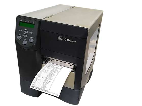 Zebra Z4M Plus Thermal Transfer Barcode Label Printer LAN Serial Working Great