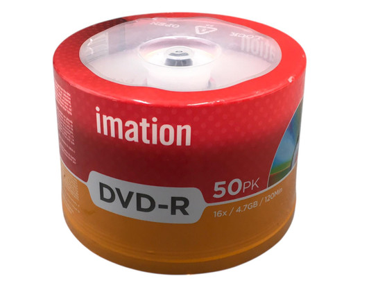 Imation DVD-R 50PK 16X/4.7GB/120Min Blank Recordable Disc 51122