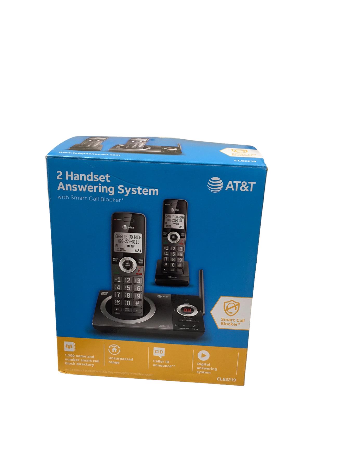 AT&T 2 HANDSET ANSWERING SYSTEM CL82219 WIRELESS