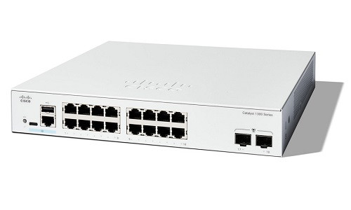 C1300-16T-2G Cisco Catalyst 1300 Switch, 16 Port Data, 2x1G SFP Uplinks (Refurb)