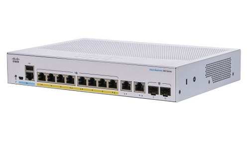 CBS350-8FP-E-2G-NA Cisco Business 350 Managed Switch, 8 GbE PoE+ Port, 120w PoE Budget, w/Combo Uplink, External PSU (Refurb)